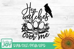 He watches over me svg, Birds nest svg, Bible verse svg Product Image 1