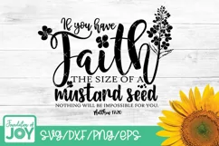 Faith of a Mustard Seed svg, Flowers svg, Bible Verse svg Product Image 1