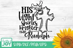 Christmas Sying Svg, Christian svg, Rudolph svg, Cross svg Product Image 1