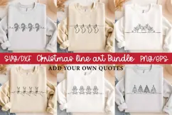 Christmas Line art, Continuous Line art png svg Product Image 1