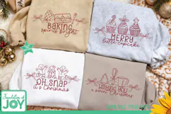 Christmas Baking png, Continuous Line art, Christmas png Product Image 3