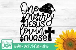 One merry Jesus lovin nurse svg, Christmas nurse svg Product Image 1