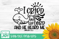 I cried unto the Lord svg, Jonah svg, Whale svg, Bible verse Product Image 1
