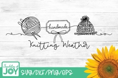 Knitting weather, Continuous line art svg Product Image 1