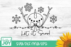 Let it snow, Snowman svg, Continuous Line art png Product Image 1