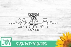 Life is better with a Boxer svg, continuous line art png Product Image 1