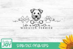 Life is better with a Wheaten Terrier svg, continuous line Product Image 1
