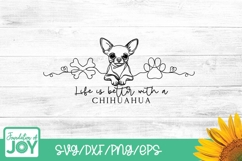 Life is better with a chihuahua svg, continuous line png Product Image 1