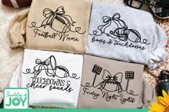 Football Mom svgs, Continuous Line art, 4 Football designs Product Image 1
