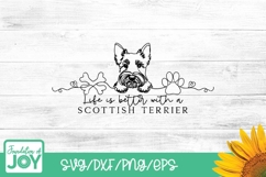 Life is better with a Scottish Terrier svg, continuous line Product Image 1