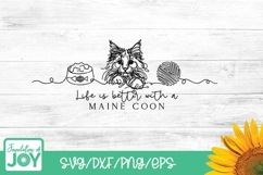 Life is better with a maine coon svg, continuous line art Product Image 1
