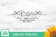 You are God's masterpiece png, continuous line art, Eph 2:10 Product Image 1