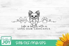 Life is better with a Long Hair Chihuahua png, monoline svg Product Image 1