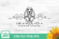 Life is better with a Cocker Spaniel png, continuous line Product Image 1