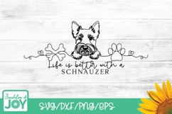 Life is better with a Schnauzer svg, continuous line png Product Image 1