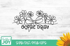 Oopsie Daisy svg, continuous line png, flower line art Product Image 1