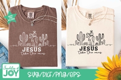 Jesus take the reins png, continuous line art, cowboy png Product Image 3