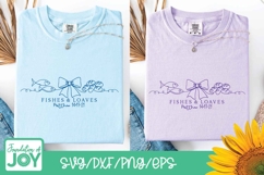 Jesus feeds the 5,000 t-shirt design, continuous line art Product Image 3