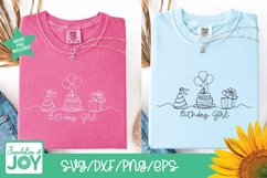 Birthday Girl T-Shirt png, continuous line art svg Product Image 2
