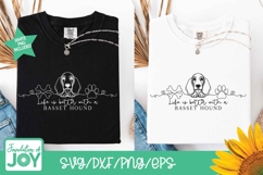 Life is better with a Basset Hound png, continuous line svg Product Image 2