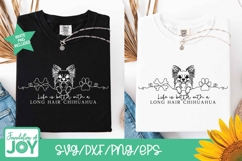 Life is better with a Long Hair Chihuahua png, monoline svg Product Image 2