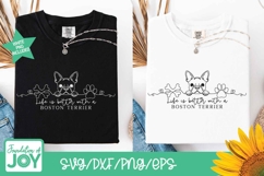 Life is better with Boston Terrier svg, continuous line png Product Image 2