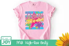 Hallelujah Sublimation, Jesus is Alive png, Neon Shirt art Product Image 2