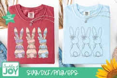 Three bunnies png, multicolor bunny trio, easter bunny png Product Image 3