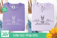 Life is better with a doberman svg, png, continuous line art Product Image 3