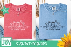 Summer and Firefly lights svg, continuous line png Product Image 3