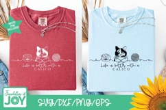life is better with a calico cat svg, continuous line art Product Image 4