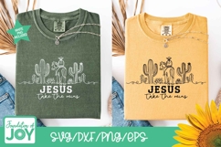 Jesus take the reins png, continuous line art, cowboy png Product Image 2