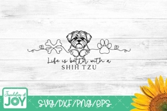 life is better with a shih tzu, monoline svg, png, esp, dxf Product Image 1