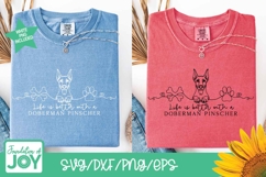 Life is better with a doberman svg, png, continuous line art Product Image 4