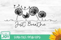 Just Breathe PNG, Dandelion design, Continuous line art Product Image 1