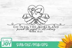 Preach the Gospel svg, Missionary, Continuous line art Product Image 1