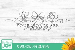 Kind words are like honey svg, Continuous line art Product Image 1