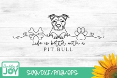 Life is better with a Pit Bull png, continuous line art Product Image 1