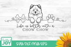 Life is better with a Chow Chow png, continuous line art Product Image 1