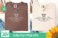 Life is better with a Pit Bull png, continuous line art Product Image 2