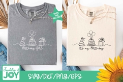 Birthday Girl T-Shirt png, continuous line art svg Product Image 2