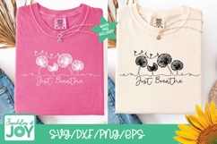 Just Breathe PNG, Dandelion design, Continuous line art Product Image 2