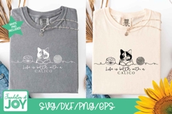 life is better with a calico cat svg, continuous line art Product Image 2