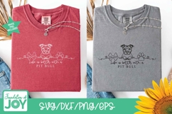 Life is better with a Pit Bull png, continuous line art Product Image 3
