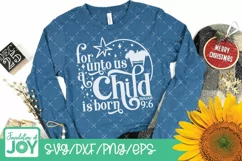 For unto us a child is born, Nativity svg, Birth of Jesus Product Image 2