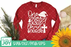 One merry Jesus lovin nurse svg, Christmas nurse svg Product Image 2