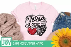 Love Never Fails svg, Heart svg, Valentine's Day svg Product Image 2