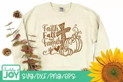Faith fall and Family svg, Christian Fall svg, Pumpkins svg Product Image 3