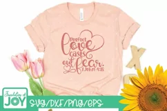Perfect Love casts out fear svg, Bible verse svg, Heart svg Product Image 2