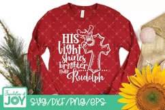 Christmas Sying Svg, Christian svg, Rudolph svg, Cross svg Product Image 3